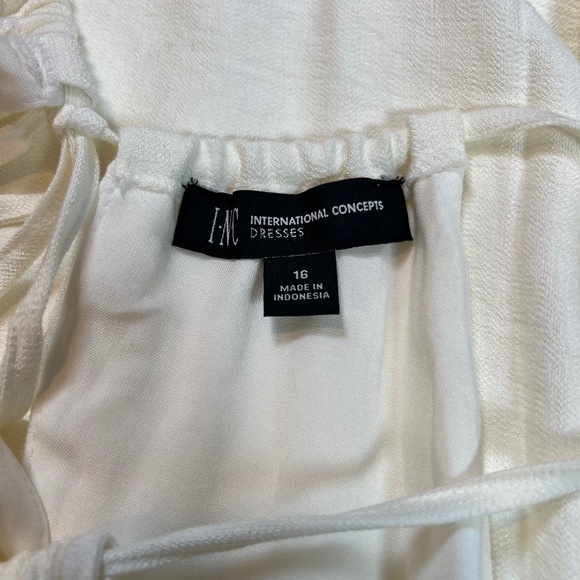 NWT Women's INC Cream Maxi Halter Dress Size 16 - Picture 7 of 12